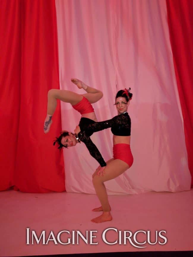 Acrobats, Partner Acrobatics, Upscale Entertainment, Wilmington, NC, Imagine Circus, Performers, Brittany, Liz