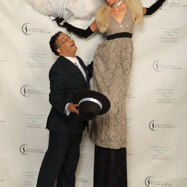 Stilt Walker, Gatsby Gala, Upscale Entertainment, Imagine Circus, Performer, Kaci