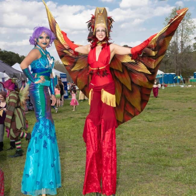 Stilt Walker, Mermaid, Phoenix, Characters, Festival, Imagine Circus, Performer, Mari, Liz, Photo by Francisco Guerra