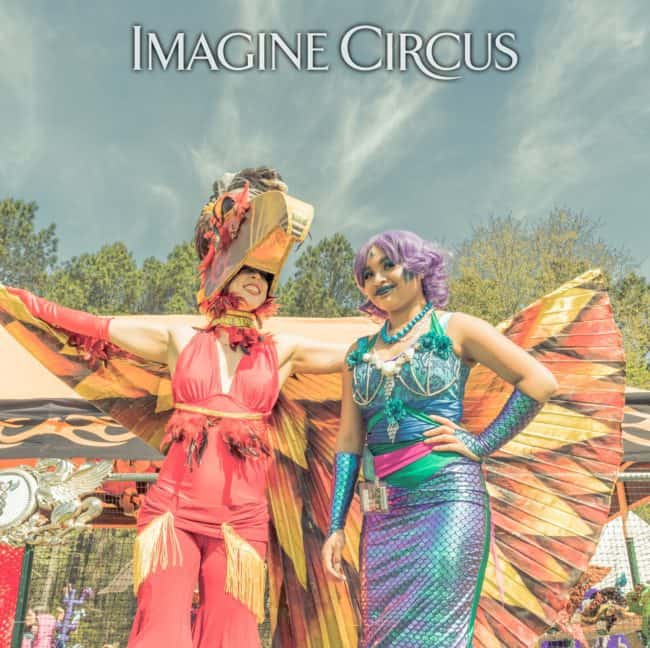 Stilt Walker, Mermaid, Phoenix, Characters, Festival, Imagine Circus, Performer, Liz, Mari, Photo by Slater Mapp