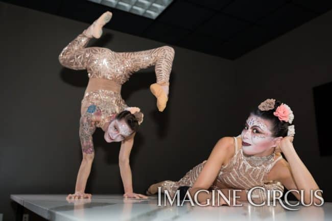 Acrobats, Partner Acrobatics, Upscale Events, Grand Opening, Charlotte, NC, Imagine Circus, Performers, Brittany, Kaci, Photo by Rick Belden
