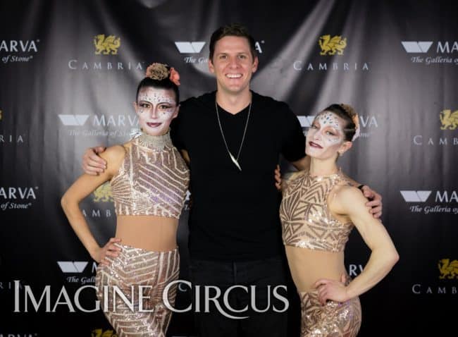 Acrobats, Partner Acrobatics, Upscale Events, Grand Opening, Charlotte, NC, Imagine Circus, Performers, Brittany, Kaci, Photo by Rick Belden
