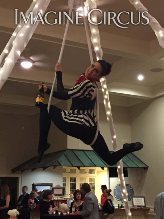 Aerial Bartender, LED Aerial Rig, Aerialist, Imagine Circus, Performer, Liz