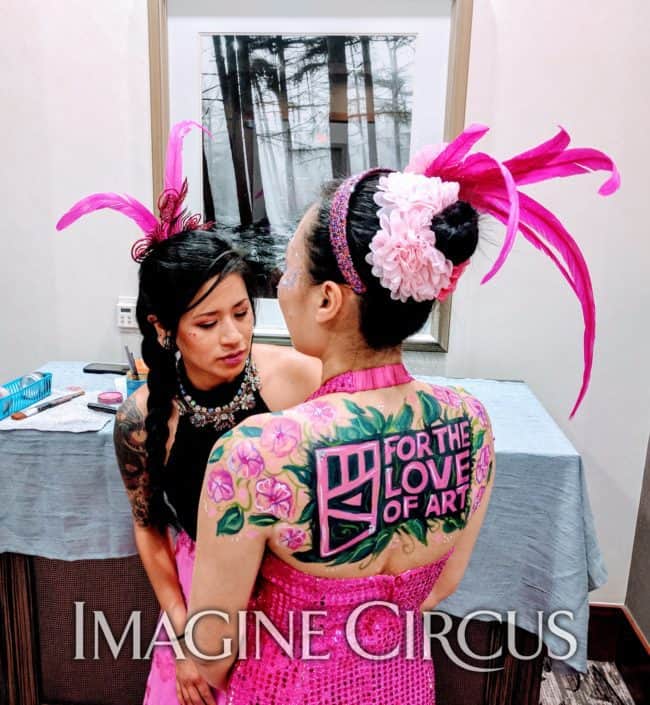 Live Body Painting, Art, VAE Gala, Raleigh, NC, Imagine Circus, Performers, Alexa, Anita