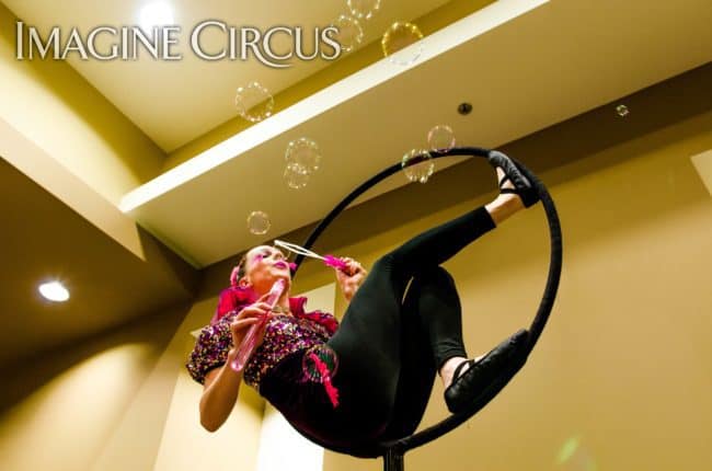 Aerialist, Aerial Hoop, Lyra, Bubbles, VAE Gala, Imagine Circus, Performer, Katie, Rachel Berber Photograpy