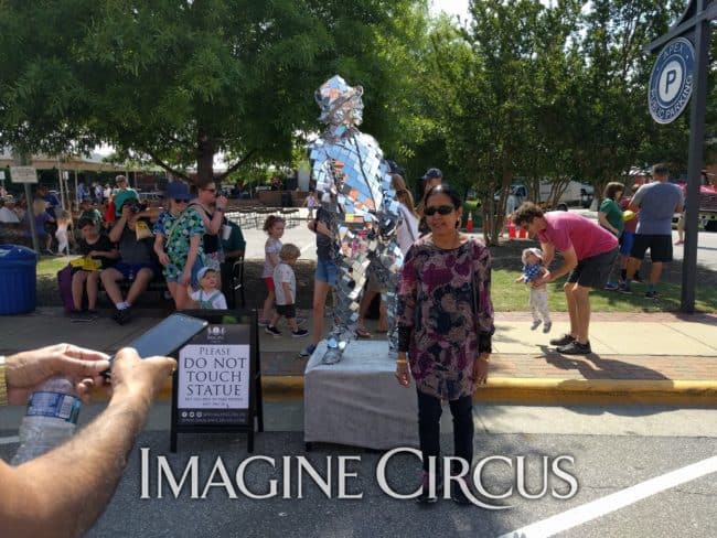 Mirror Man, Living Statue, Street Fair, Apex Peakfest, Imagine Circus, Performer, Ben