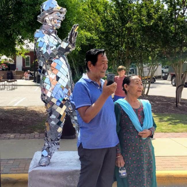 Mirror Man, Living Statue, Street Fair, Apex Peakfest, Imagine Circus, Performer, Ben