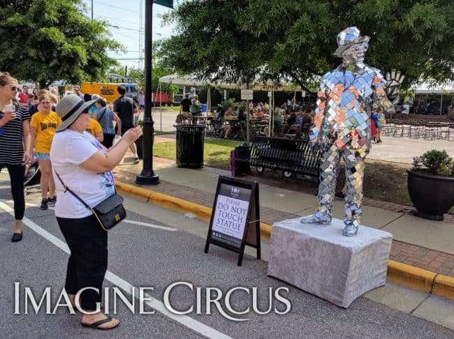 Mirror Man, Living Statue, Street Fair, Apex Peakfest, Imagine Circus, Performer, Ben