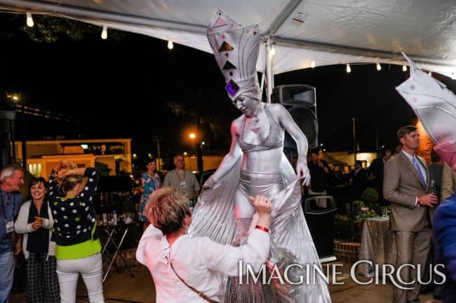 Silver Stilt Walker, Winged Dancer, Performer, Classy Art, Imagine Circus, Adrenaline, Photo by the Nixons Photography