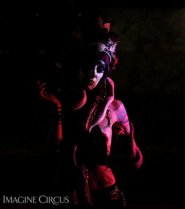 Snake Charmer, Belly Dancer, Imagine Circus, Performer, Tik Tok, Photo by Paul Spring
