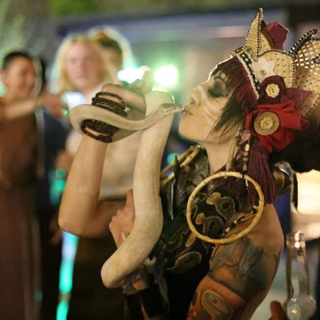 Snake Charmer, Belly Dancer, Imagine Circus, Performer, Tik Tok, Photo by Paul Spring