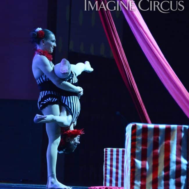 Acrobats, Stage Show, Harrahs Casino, Cherokee, NC, Imagine Circus, Performers, Kaci, Katie, Photo by Susan Dipert Scott