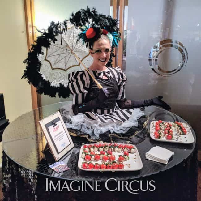 Big Top Circus, Living Table, Strolling Table, Performer, Katie, Imagine Circus, Photo by Finding Future