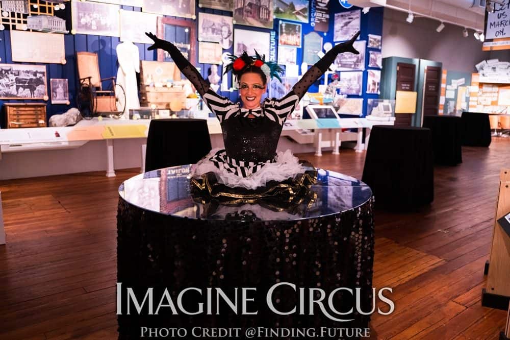 Big Top Circus, Living Table, Strolling Table, Performer, Katie, Imagine Circus, Photo by Finding Future