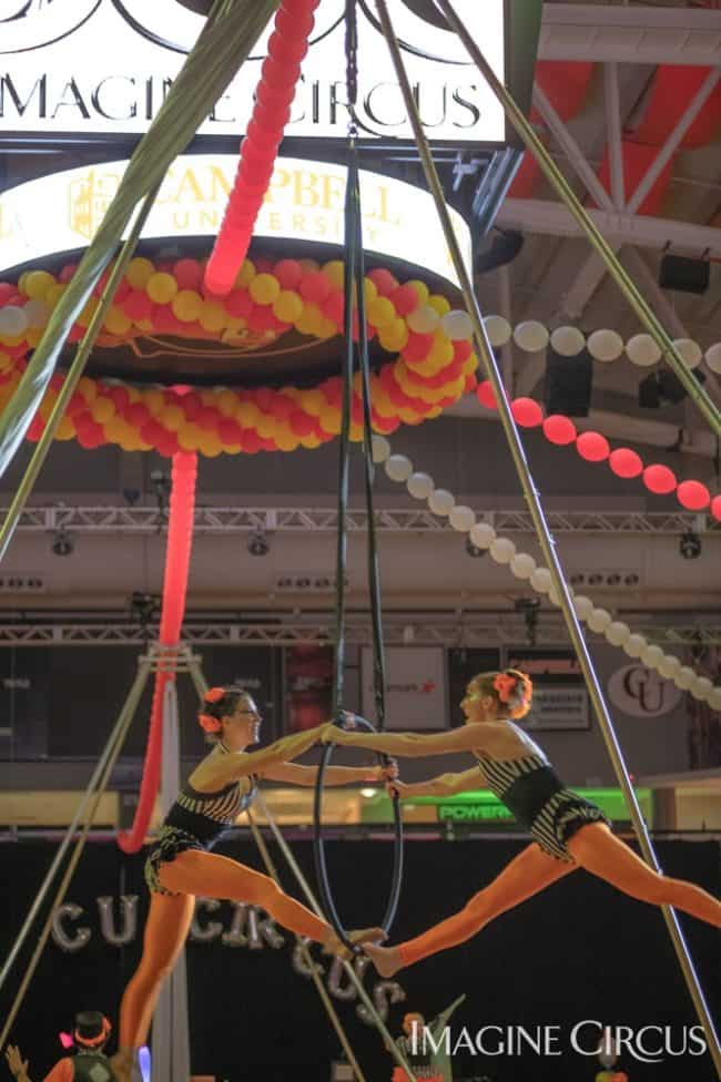 Aerial Dance Duo Lyra, Imagine Circus, Campbell University, Katie, Liz, Photo by Slater Mapp