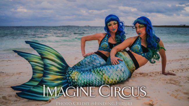 Mermaids, Beach Mermaids, Aerial Dancers, Imagine Circus, Performers, Liz, Kaci, Photo by Finding Future