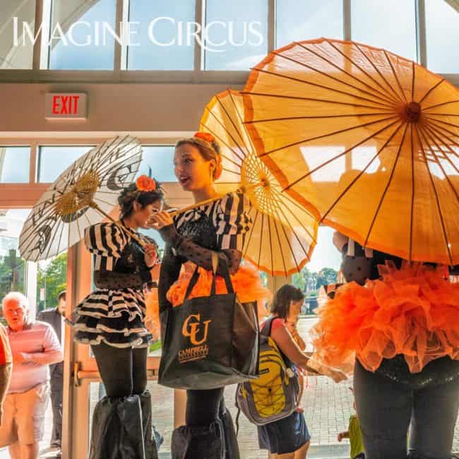 Stilt Walkers, Imagine Circus, Campbell University, Stephanie, Photo by Slater Mapp