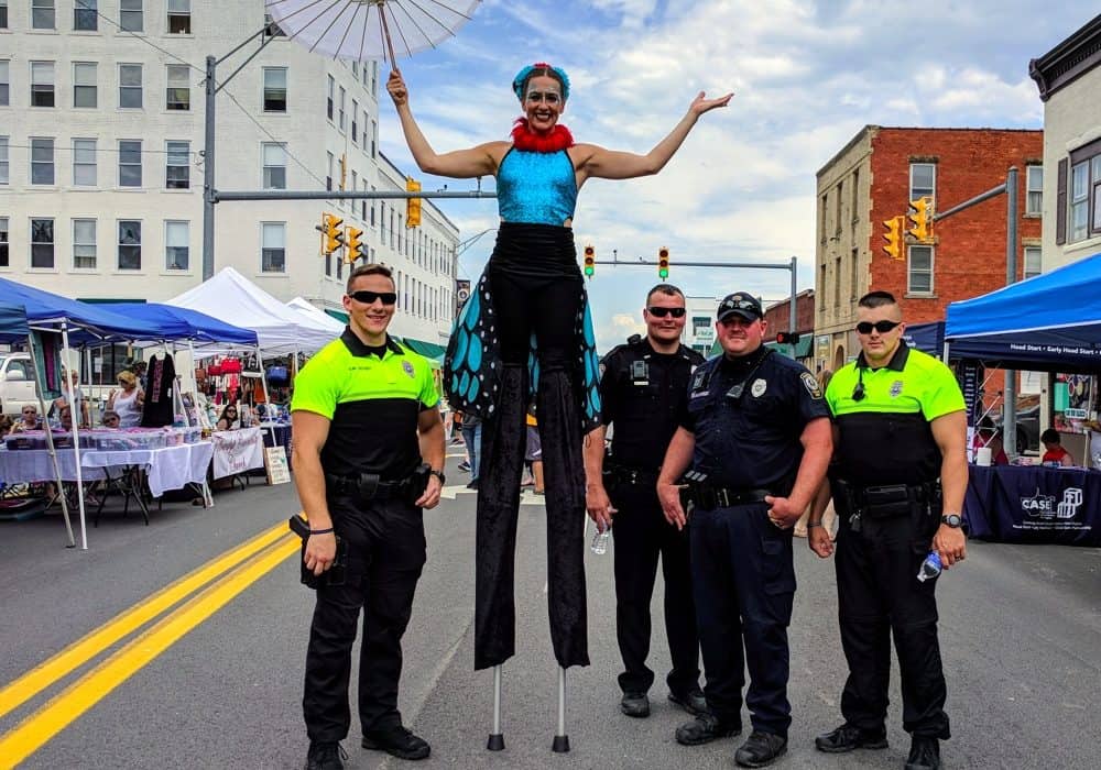 Stilt Walker, Celebrate Princeton, West Virginia, Imagine Circus, Performer, Katie