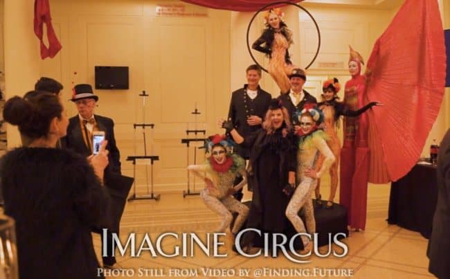 Group Photo, Teal, Gold, Cirque, Imagine Circus, Oddball Gala, Photo Still from Video by Finding Future