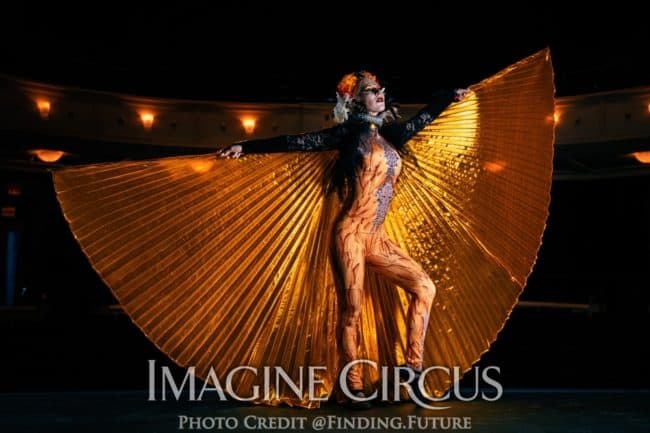 Whitney, Gold Isis Wing Dancer, Imagine Circus, Spartanburg, Oddball, Photo by Finding Future