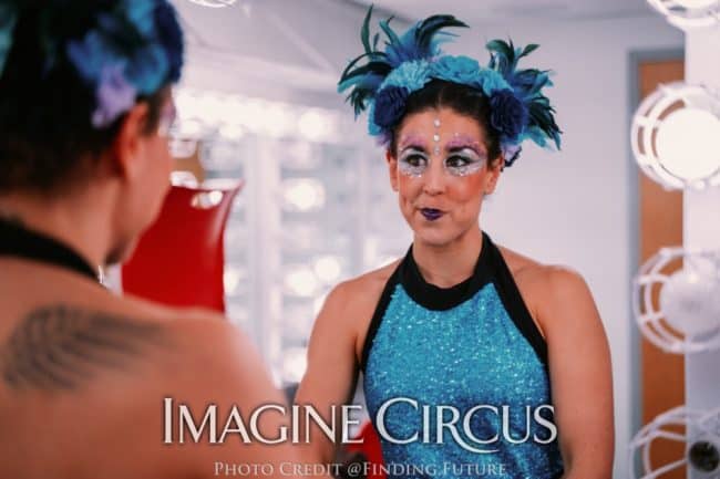 Aerialist, Backstage at DPAC, Liz, Imagine Circus, Photo by Finding Future