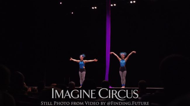 Partner Silks Aerial Duo, Kaci, Liz, Stage Show, DPAC Durham, Imagine Circus, Still from Video by Finding Future