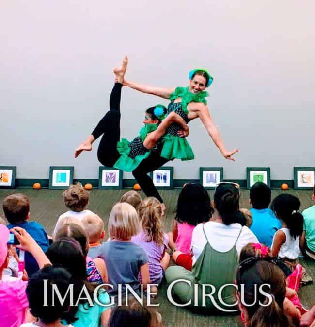 Acro Alphabet Library Show, Acrobats, Imagine Circus, Performers, Katie, Kaci