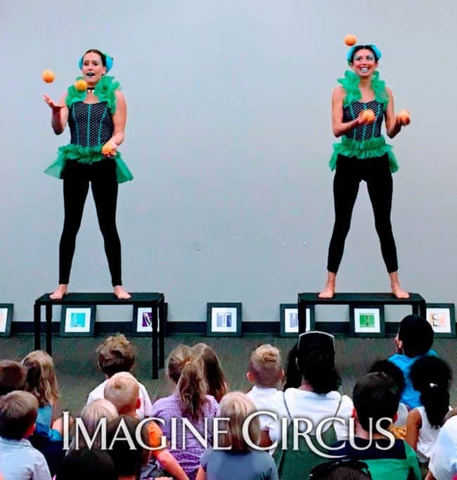 Acro Alphabet Library Show, Acrobats, Imagine Circus, Performers, Katie, Kaci