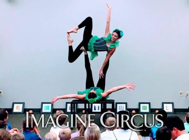 Acro Alphabet Library Show, Acrobats, Imagine Circus, Performers, Katie, Kaci