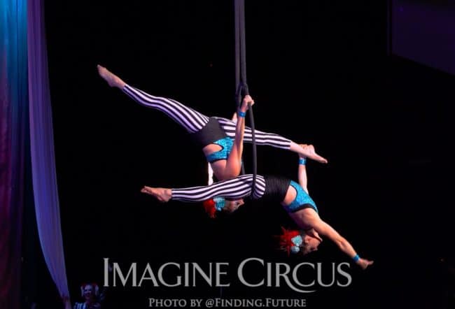 Aerialist, Aerial Hoop Lyra Duo, Katie and Liz Bliss, Cirque Celebration, Stage Show, Imagine Circus Performer, Photo by Finding Future