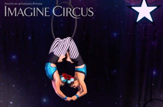 Aerialist, Aerial Hoop Lyra Duo, Katie and Liz Bliss, Cirque Celebration, Stage Show, Imagine Circus Performer, Photo by Finding Future