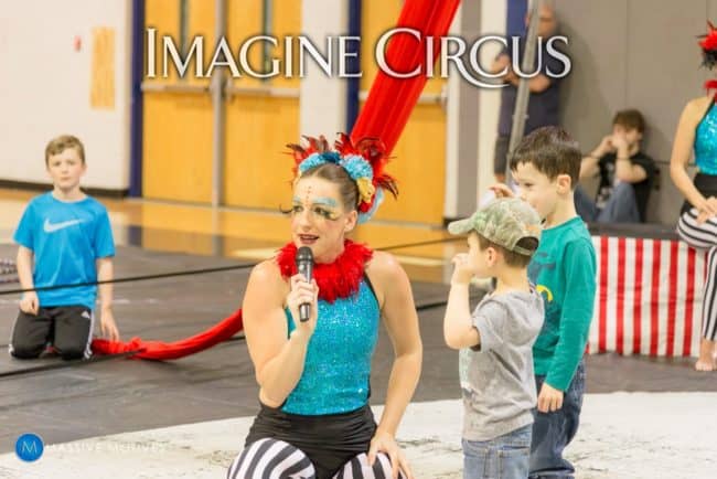 Cirque Spectacular Show, Audience Participation, Katie, Clayton NC, Imagine Circus, Photo by Massive Motives