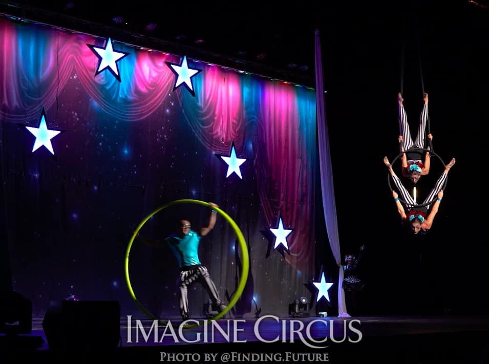 Cyr Wheel, Rocco, Aerialist, Aerial Hoop Lyra Duo, Katie and Liz Bliss, Cirque Celebration, Stage Show, Imagine Circus Performer, Photo by Finding Future
