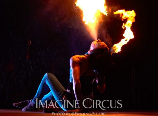 Fire Breather, Tik-tok, Cirque Celebration, Stage Show, Imagine Circus Performer, Photo by Finding Future