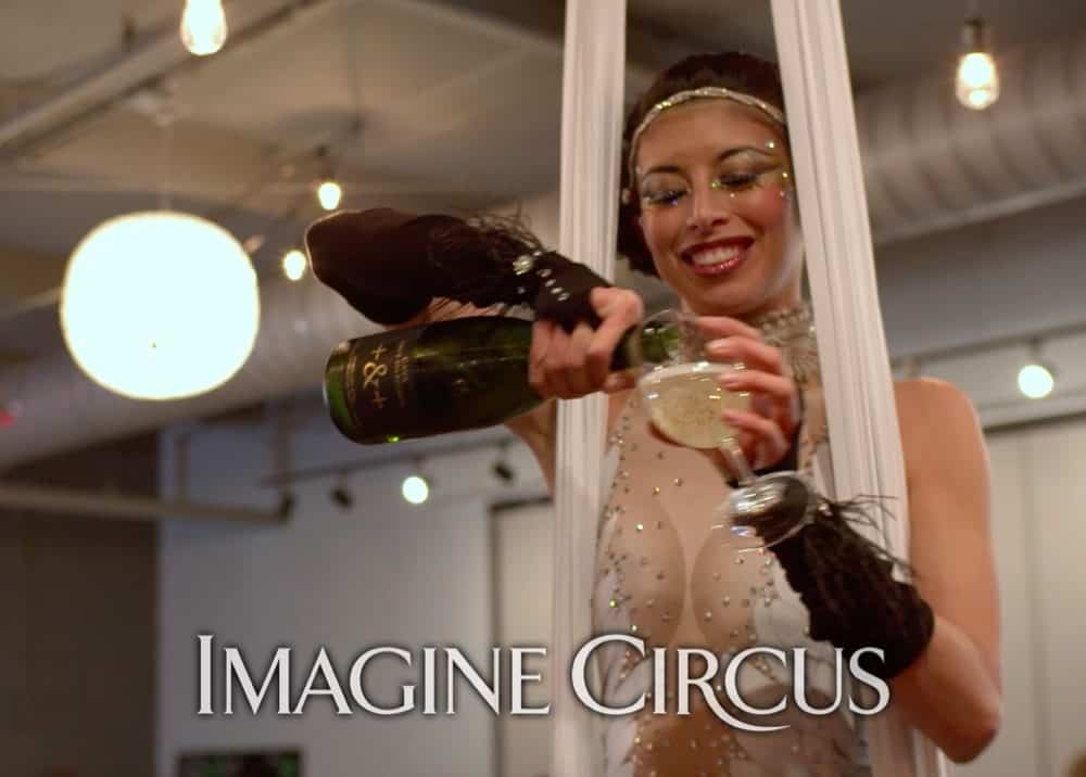 Aerial Bartender, Champagne Service, Kaci, Vintage Gatsby, Upscale Entertainment, Still from Video by Finding Future