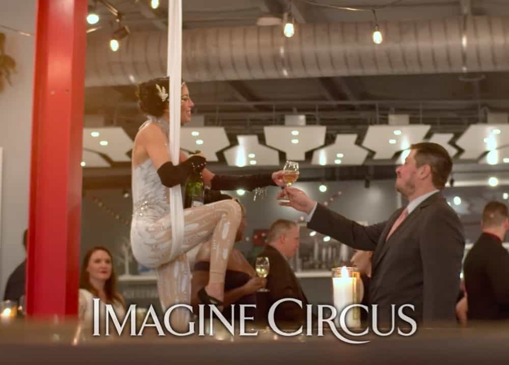 Aerial Bartender, Champagne Service, Kaci, Vintage Gatsby, Upscale Entertainment, Still from Video by Finding Future