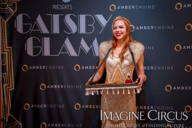 Cigar Girl, Vintage Serving Tray, Brittney I, Gatsby Gala, Classy Art, Imagine Circus, Photo by Finding Future