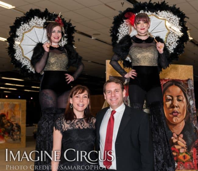 Robin, Kaylan, Stilt Walkers, Black Gold, VAE Gala, Imagine Circus, Photo by Gus Samarco