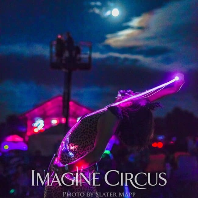 LED Dancer, Fiber Flies, Floyd Fest Music Festival, Imagine Circus, Photo by Slater Mapp
