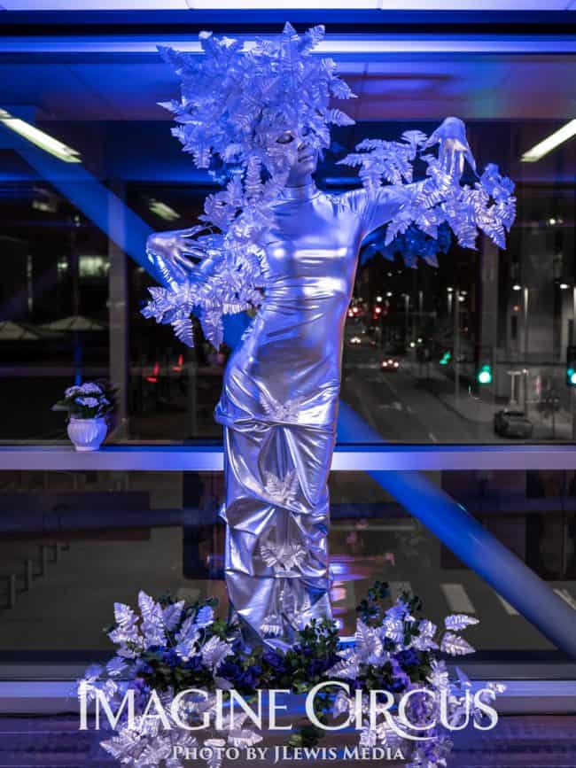 Silver Topiary Living Statue, Brittney, Richmond VA Entertainment, Imagine Circus Performers, Photo by JLewis Media