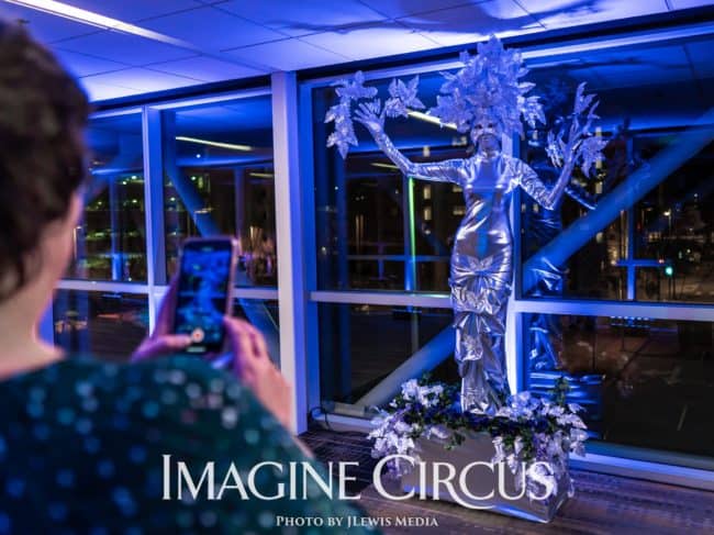 Silver Topiary Living Statue, Kaci, Richmond VA Entertainment, Imagine Circus Performers, Photo by JLewis Media