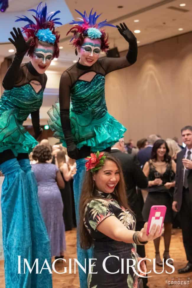 Stilt Walkers, Kaylan and Steph, JDRF Gala, Upscale Entertainment, Cirque Performers, Imagine Circus, Photo by Sargent Media Productions