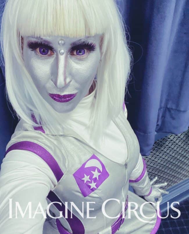 Alien Girl, Silver Outer Space Babe, Whitney, Oddball Gala, Alien Chic Entertainment, Imagine Circus