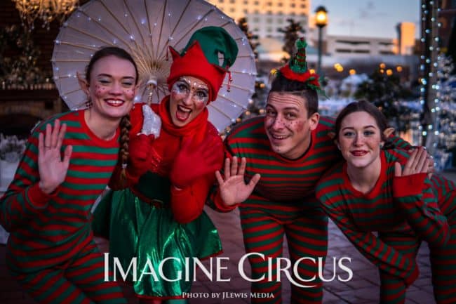 Elf Lady, Santa's Helpers, Winter Holiday Character, Strolling Entertainment, Katie Lauren Costa Amber, Imagine Circus Performers, Photo by JLewis Media