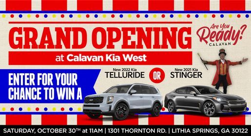 Grand Opening at Calavan Kia West, Lithia Springs, GA, Imagine Circus