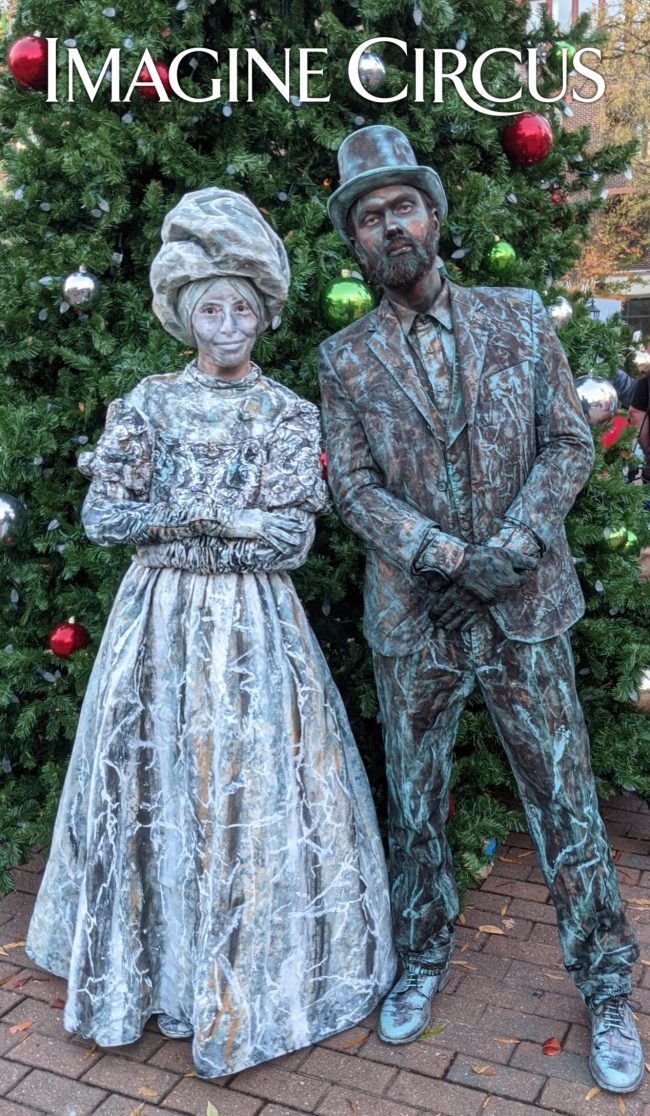 Living Statues, Kaci and Jeremy, Charles Dickens Costumes, Imagine Circus