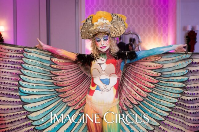 Body Painter & Model, Imagine Circus, Performers, Photo by Elizabeth Larson