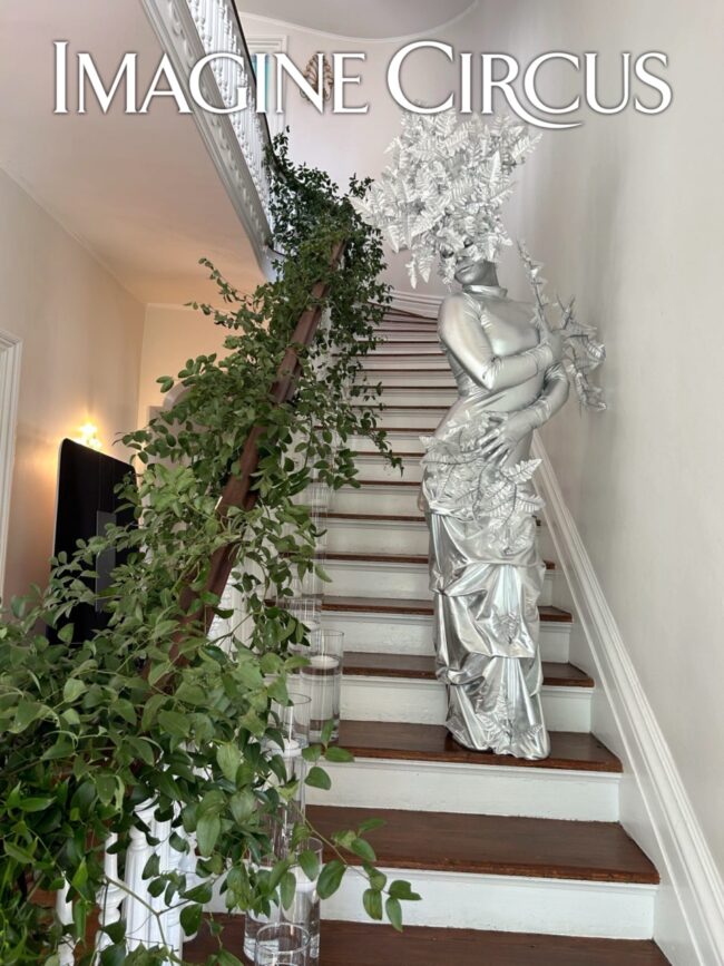 Living Statue, Silver Topiary, Imagine Circus, Performers, Human Statue