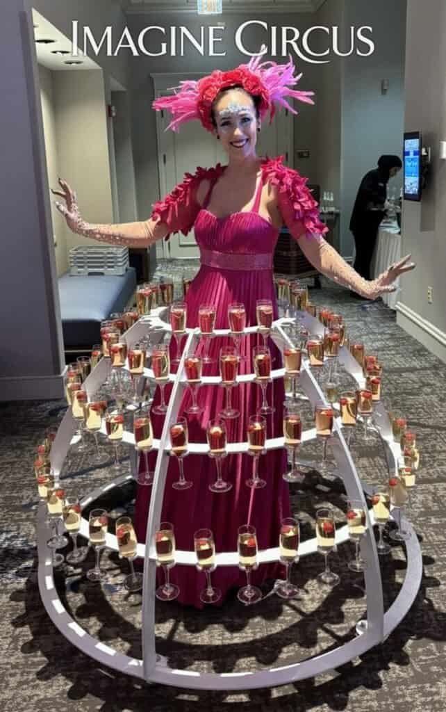 Imagine Circus, Strolling Champagne Dress, Upscale Server, Strolling Beverage Dress