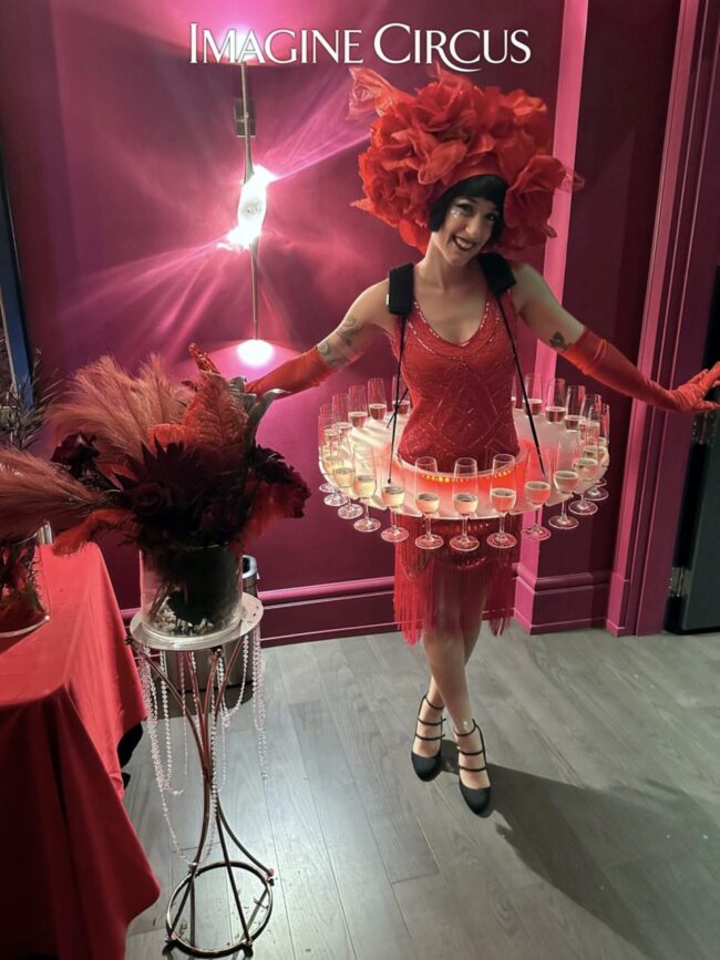 Imagine Circus, Gatsby Performer, Red, Red Rose, LED Drink Skirt, Beverage Skirt